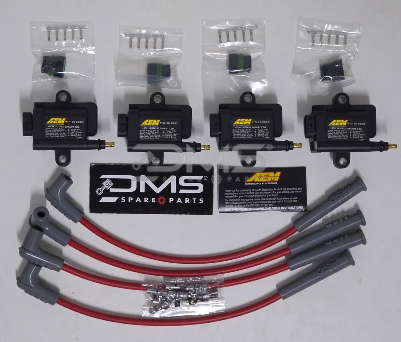 MSD Universal 4-cyl Spark Plug Wire Set Super Conductor Multi-Angle Plug Socket/HEI