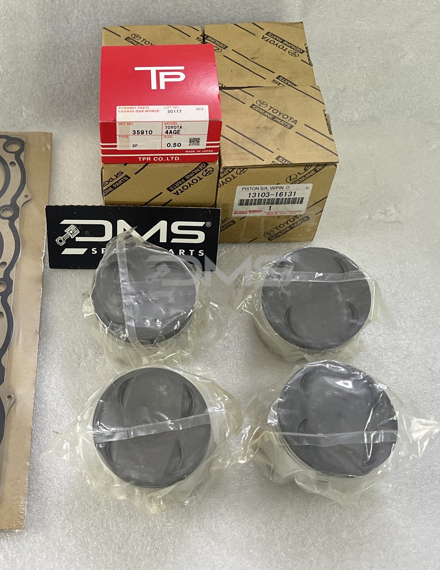 Toyota 4AGZE Supercharger Original Toyota Piston 81.5mm Set & TP Rings set